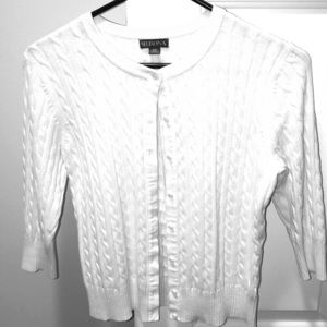 White quarter length adorable cardigan sweater 🤍